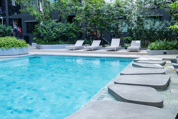 Modern Outdoor Pool with Relaxing Garden View