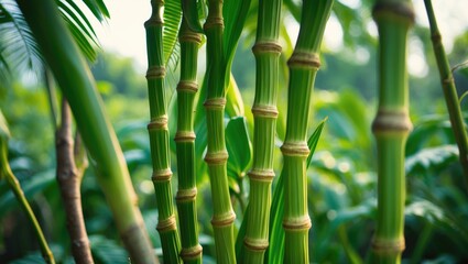 Fototapeta premium newly harvested sugarcane in the garden