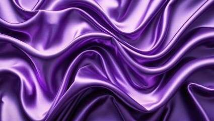 Obraz premium Bright luxury background with silk satin in purple, pink, lilac, and blue. Gentle folds. Fabric design. Wavy lines. Banner. Top-down view on table. Template. Elegant.