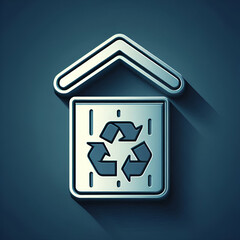 Obraz premium Recycle Bin Icon concept as A vector icon of a recycling bin with the universal recycling symbol promoting waste management. in Photo Stock Concept 