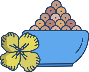 mustard Illustration on a white background     