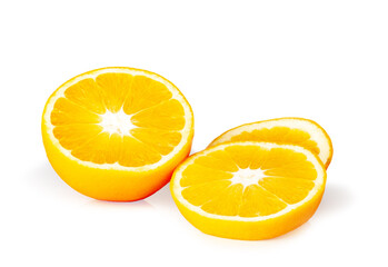 Lemon slices isolated on a white background
