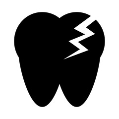 Cavity tooth silhouette icon. Vector.