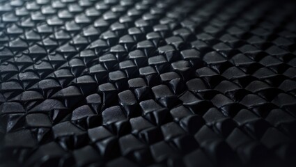 Obraz premium Close-up of black carbon fiber background.