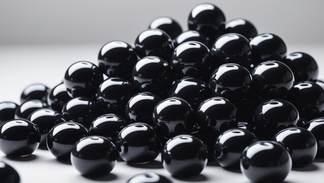 Close-up front view of black tapioca pearls used for milk tea and shaved ice in a dessert shop. Food backdrop.