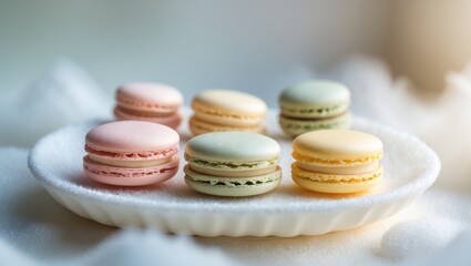 Close-up of macarons in an assortment of flavors