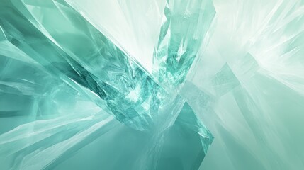 Obraz premium Icy blue-green aquamarine gemstone texture radiating soft light, showcasing crystalline formations with luxurious, smooth reflections
