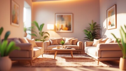 Refined Minimalist Modern Living Room Interior Design, Innovative Interior Concept for Use, Elegant Contemporary Luxury Interior Design.