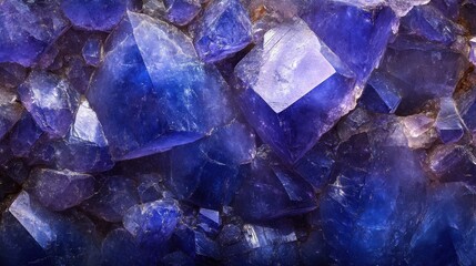 Stunning tanzanite gemstone texture with an indigo-blue-violet gradient showcasing rich depth and luminous crystalline highlights