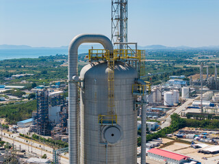 Aerial view of natural gas separation plant.