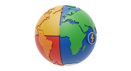 Isolated Puzzle Globe