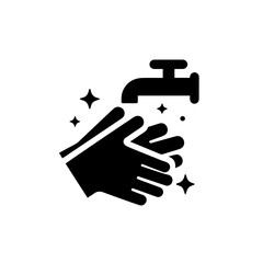 Hand washing icon with transparent background