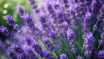 Obraz premium Detailed shot of flowering lavender