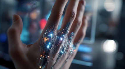 Technologically-enhanced palm with multitouch controls and responsive displays