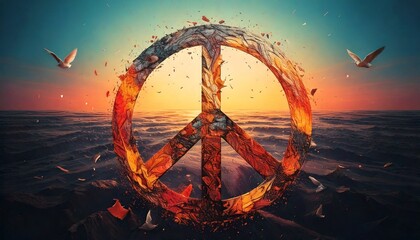 Peace symbol, with creative concept