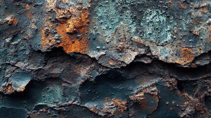Rusted copper texture revealing layers of green-blue patina and reddish corrosion in an artistic display of natural oxidation and vintage aesthetics