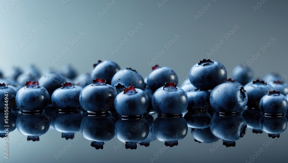 Poster background filled with blueberries. isolated