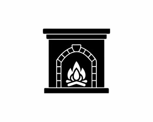 creative details  Fireplace Icon Vector Illustration