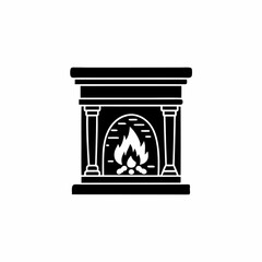 creative details  Fireplace Icon Vector Illustration