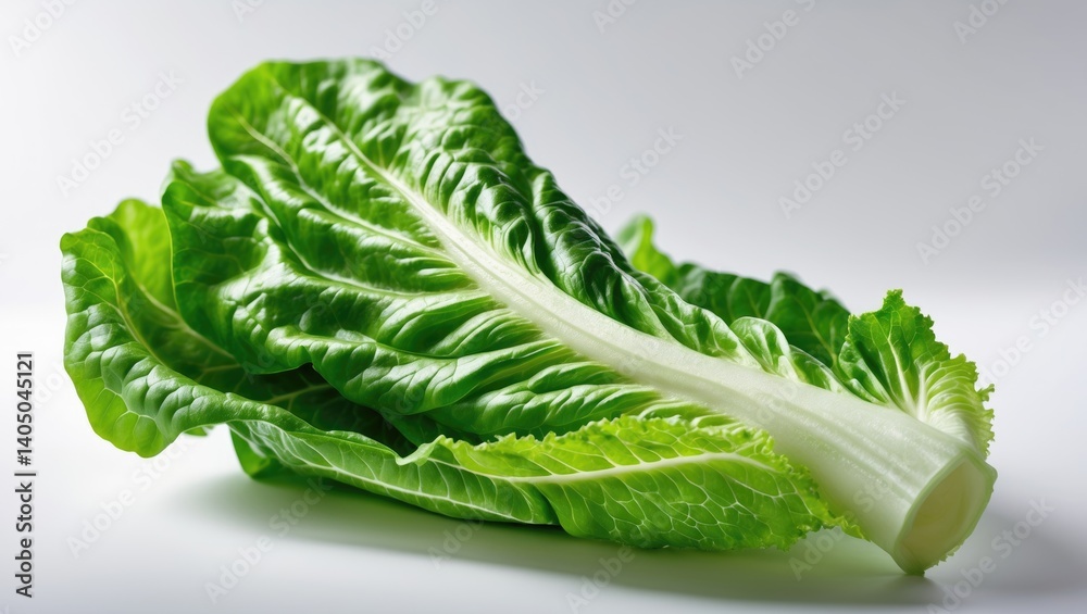 Poster isolated green leaf lettuce salad on background with clipping path