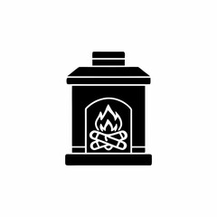 creative details  Fireplace Icon Vector Illustration
