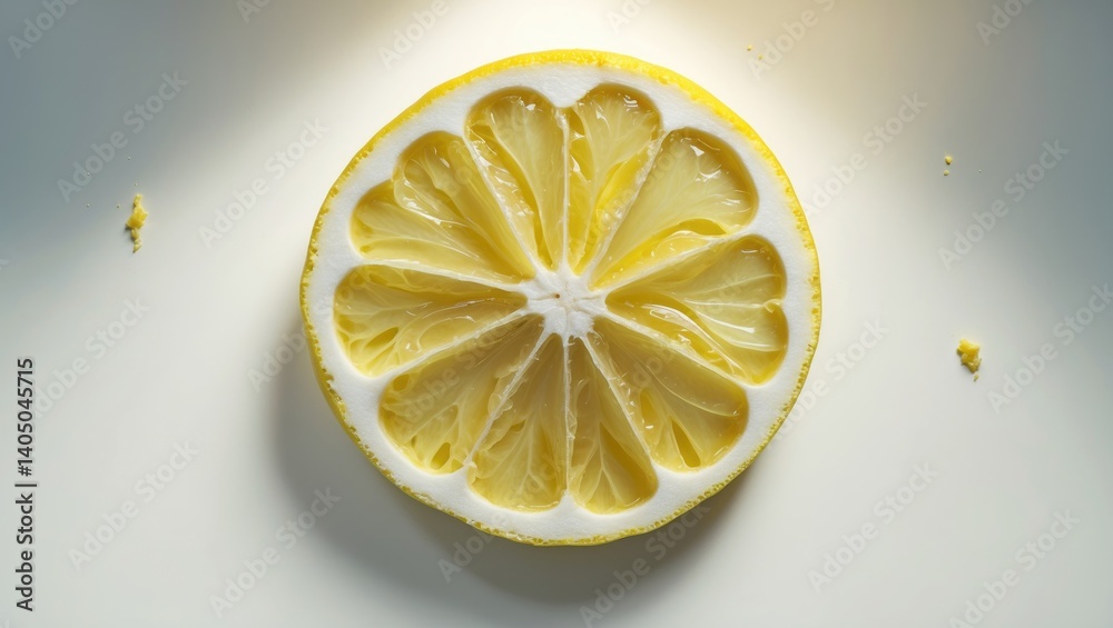 Aufkleber Isolated Lemon Slice on Background with Clipping Path