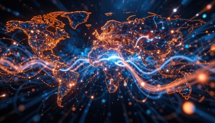 Global Economic Data Flow A Visualization of Interconnected Markets and Technological Advancements