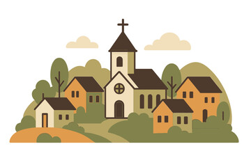 Naklejka premium vector illustration of church