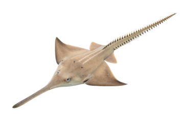 Unique aquatic creature with elongated snout swimming in clear waters