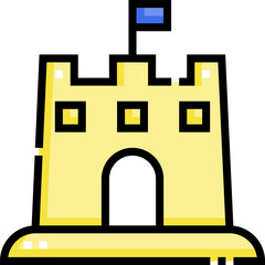 sand castle Illustration on a white background     