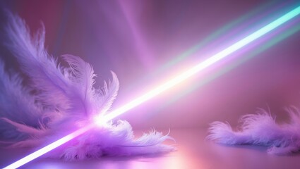 Obraz premium Abstract Background with Colored Holographic Gradient Blur and Light Leaks - Photo Overlay for Vintage Film Mood, Trendy Style, and Nostalgic Vibes.