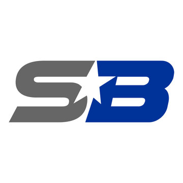 Letter SB Logo with star, SB Monogram, Initial SB Logo, SB Logo, Icon, vector