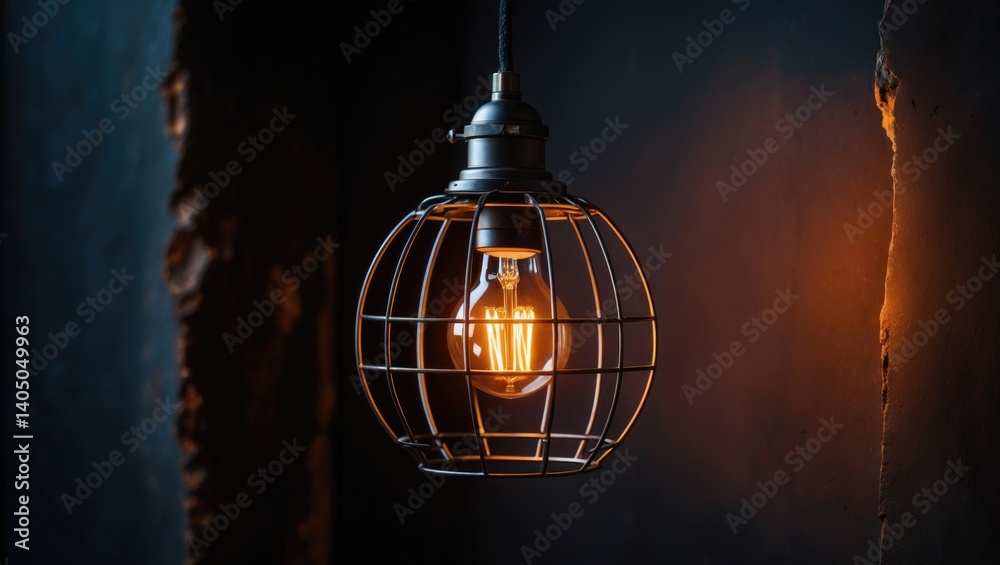 Poster Light bulb installed in a fixture