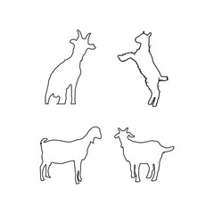 Sheep icon Vector Set —  Animal Outline Collection design template