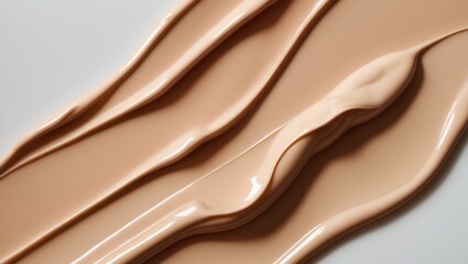 Liquid foundation or BB cream applied separately on a background.