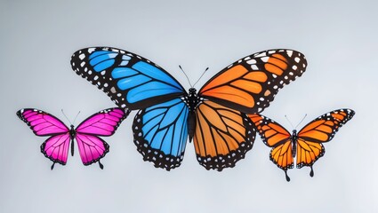 Collection of Butterflies in Various Colors