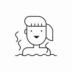 Happy girl icon vector sign