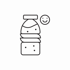 Water bottle hydration time icon vector sign