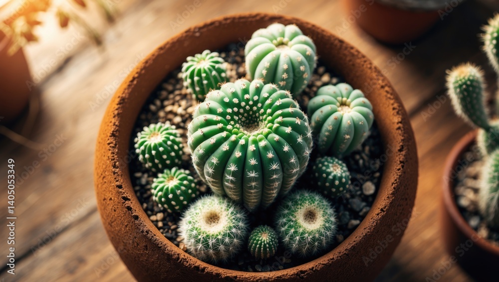 Poster Observing the Small Cactus on the Table