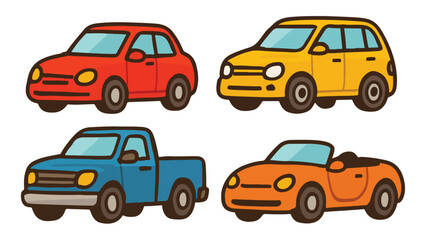 Diverse Car Collection Featuring Sports, Classic, Electric, SUV, and Modern Vehicles &ndash; Perfect for Auto Design, Transport, and Vehicle Lovers