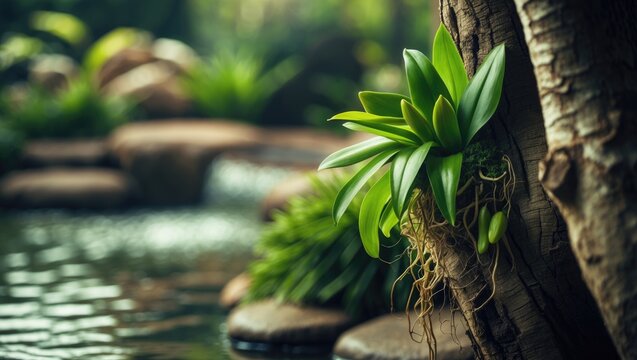 Grammatophyllum scriptum - A unique ornamental plant, an epiphytic species of orchid