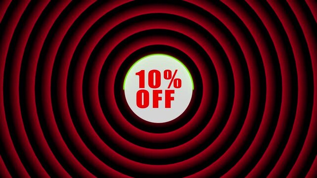 10% off. discount tag with 10 percent price off icon. 10% Discount, Promotion, Offers, vector file for advertisements and Promotions, 10 Percent Black Friday Discount Animation Clip.