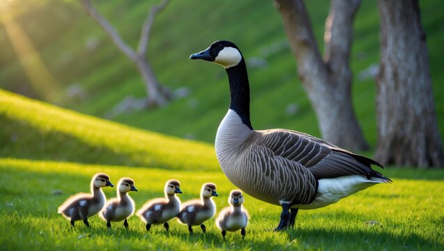 Time spent with a goose family