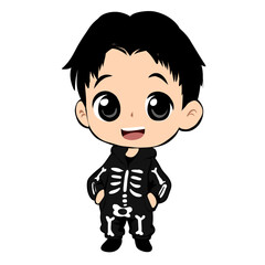 A cute boy character in a costume