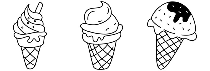 Delight in heart of summer with these charming ice cream cones featuring soft serve and sprinkle of joy