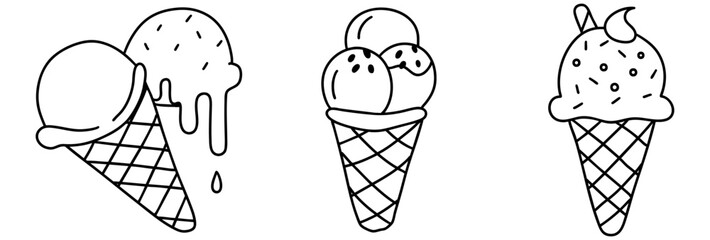 Delight in heart of summer with these charming ice cream cones featuring scoops of joy and sweetness