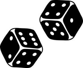 Dice, dice set, dice icon isolated on white background. Background image, postcard, vector, vector illustration.