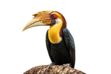 Obraz premium Exotic bird perched on branch showcasing vibrant colors and unique features