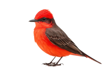 Vibrant red bird perched elegantly with striking colors and distinct features for nature enthusiasts and wildlife lovers