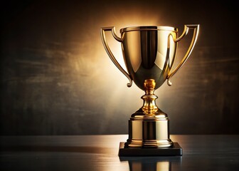 Golden Trophy Award: Champion Success Prize Winner Stock Photo